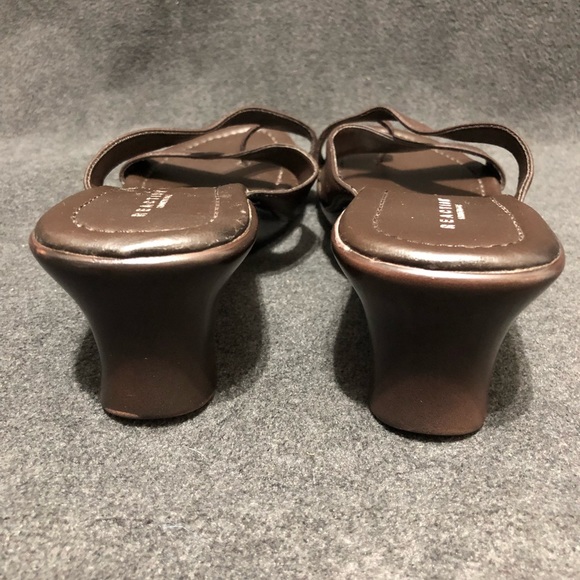 Reaction Kenneth Cole Womens Clear Vision Brown Toe Loop Wedge Sandals Size 8.5 - Picture 4 of 9
